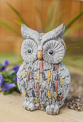 Garden Mile Divers coloré Debout Jardin métal Animal Ornements Gazon Statues Sculptures, Superbe Versatile réaliste de la Ferme décor Maison Aménagement paysager décoration - Owl