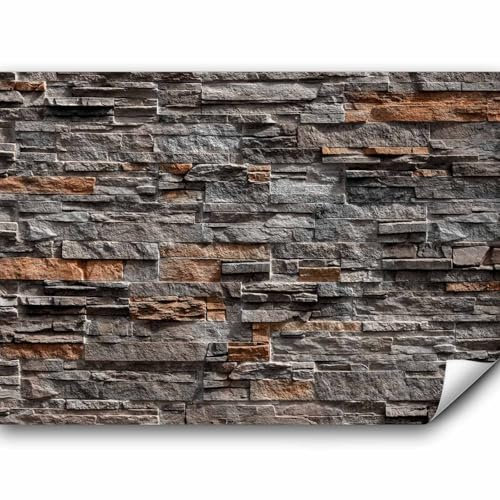 murando Fototapete Selbstklebend Ziegelmauer 392x280 cm - Foto Tapete Tapetenfolie Möbelfolie Wandverkleidung Wandtapete Motivtapeten Wohnzimmer Schlafzimmer 3d Modern - Steinwand f-B-0086-a-b