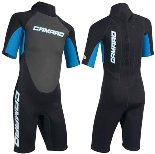 CAMARO Kinder Neopren Shorty 3/2 mm Ultraflex Surfanzug Tauchanzug Schwimmanzug für Surfen, Schnorcheln, Tauchen, Wakeboard & Wassersport