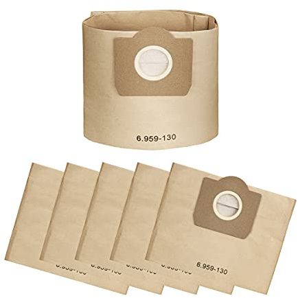 DrRobor Sacchetti per Karcher WD3, Sacchi Filtro di Carta 6.959-130.0 per Kärcher WD3 MV3 Aspirapolvere Ricambi di Accessorio (6 Pezzi)