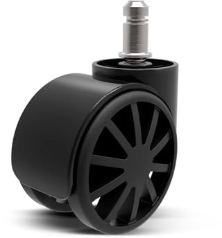 DRIFT GAMING WHEELS TYPE A - Repuesto de ruedas para silla gaming, 5 unidades, material nylon, 60 mm de diámetro, giratorias, silenciosas, repuesto universal, color negro