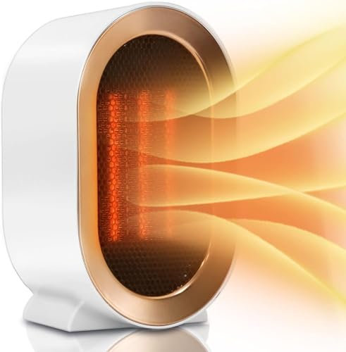 EcoHeat Riscaldatore elettrico per ambienti - 1200W - Riscaldatore portatile programmabile, in ceramica, portatile, leggero e compatto, telecomando, riscaldamento intelligente (Bianco)