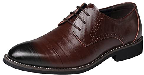 DondPO Herren Schuhe Business, Hochzeit Leder Elegante Derby Schuhe Anzugschuhe Schwarz Gold Smoking Business Schuhe Schnürschuhe Lackschuhe Casual Grau Klassischer Lederschuhe Oxford Schuhe