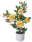 BTGGG Artificial Roses in Pot 50CM Yellow Artificial Flowers Silk Roses Lifelike Fake Faux Flowers with Pot for Spring Decoration Bouquets Table Centerpieces Dinning Room Kitchen Wedding Party