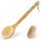 Back Scrubber for Shower Long Handled Dry Body Brush for Shower, Double-Sided Long Wooden Handle Body Bath Brush for Exfoliating Skin