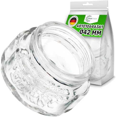 Tapa de Cristal de Lámpara de Horno Ø42 mm con Código Original 481010646361 para Whirlpool para Philips C00325847 para Ariston para Indesit - MADE IN GERMANY - ONIX TECH