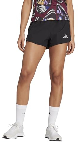 adidas Women's Pacer Training 3-Stripes Woven High-Rise Shorts, Black, Large/3