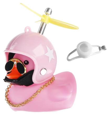 NHQZ Accessoires Velo, Petit Canard Jaune Sonnette Velo Enfant, Klaxon Velo, Accessoire Velo, Canard en Plastique, Sonnette Velo Adulte, Rose, 1 pièce