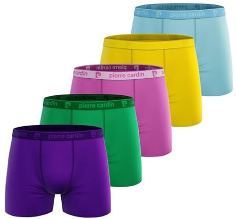 pierre cardin underwear Herren Pca/1/Bcx5/Col95 Retroshorts, Violett/Rosa/Blau/Grün/Gelb, M (5er Pack)