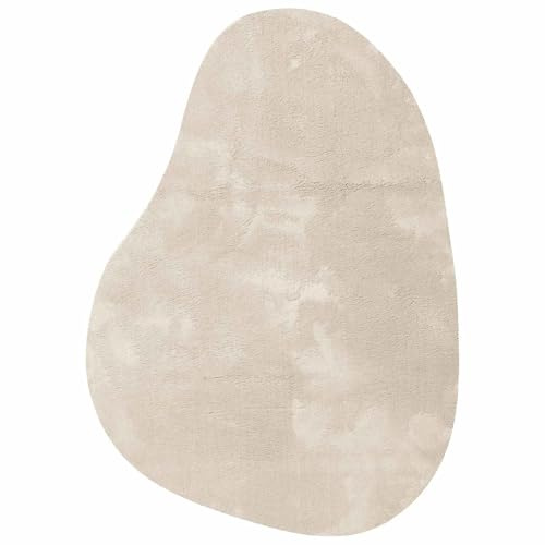 vidaXL Bereichsteppiche HUARTE Beige 160 x 230 cm Polyester, Moderner Teppich für Wohnzimmer, rutschfest, faltbar, weiche Matte, langlebig, farbecht, vielseitig einsetzbar