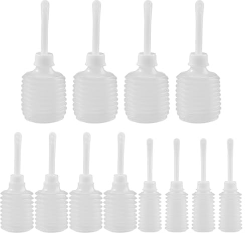 Wedhapy 12 botellas de ducha vaginal para mujer 50/150/180 ml aplicador anal desechable con 8 orificios limpiador de glúteos flexible y ecológico para hombres y mujeres