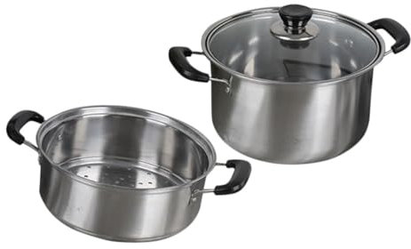 Alipis Pentola Per Cottura Vapore in Acciaio Vaporiera Per Alimenti Per Cucinare Hot Pot Noodles e Zuppe Liscio Per Facile Pulizia