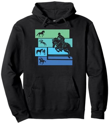 équitation Cheval Chevaux Chevalier Fille garçon ritro Sweat à Capuche