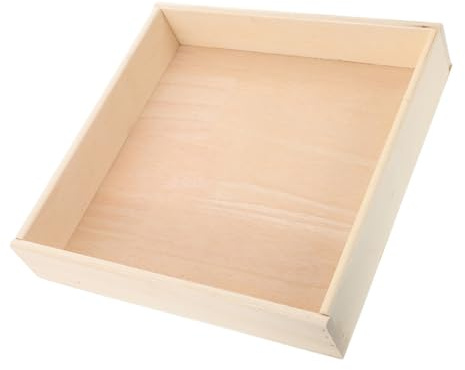 Gatuida Kids Desktop Wooden Sand Tray for Indoor Playrooms Montessori Square Sand Box (25x25x6cm) with Storage and Classroom Activity Toy