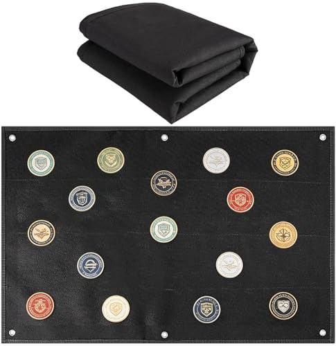 Pannello da Parete Tattico Militare,110x70cm Nero Pannello di Visualizzazione Patch Tattico Militare con 6 Occhielli,Pieghevole Pannelli Raccolta Patch Militari Tattici per Badge Francobolli e Toppe