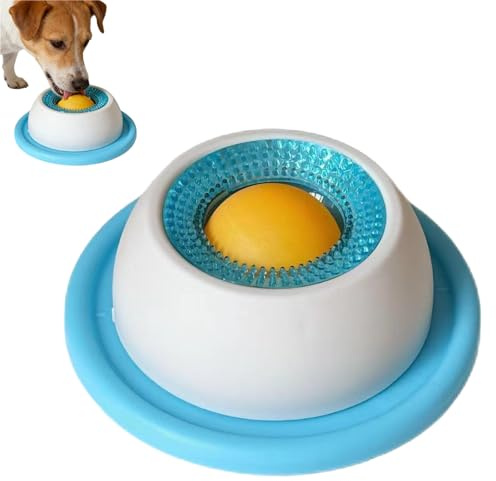 Jouet De Léchage De Chien, Bol à Lécher Antidérapant, Sphère à Lécher pour Chiens et Chats, Bol de léchage de Chien à Manger Lent, Jouet d'enrichissement pour Apaiser et Soulager l'anxiété du Chiens