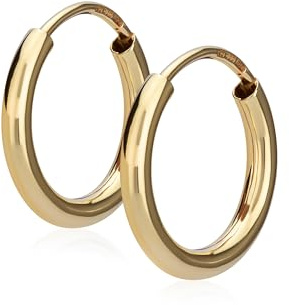 NKlaus Paar 585 Gold gelbgold Creolen Ohrringen Ohrschmuck 1,8mm rund Goldohrringe 13mm 9028