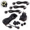 CLGarden Beleuchtung Set für Springbrunnen mit 3 warmweißen LED Ringen IP44 12V Trafo 10 Meter Verbindungskabel und 3er Verteiler für LED Kranz DIY