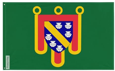 Drapeau Cantal Plusieurs Tailles en Polyester 90x150cm 4. 2 œillets à gauche avec bande blanche