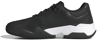 Adidas Mens Solematch Control 2 Tennis Shoes, Black/White/Silver Metallic, 10
