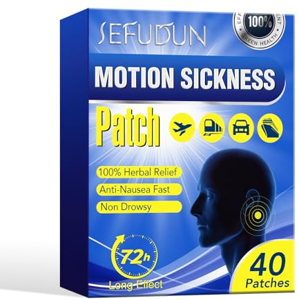 80-Pack of Motion Sickness Tablets Anti-Nausea Seasickness Patches to Relieve Vomiting, Nausea and Dizziness Caused by car, Boat and Airplane Travel
