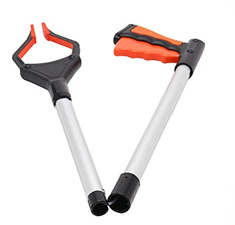 TRoki Raccoglitore di rifiuti Arancione Pieghevole da 32 Pollici: Strumento Leggero ed Extra Lungo per la Raccolta dei rifiuti, Ideale per Gli Anziani