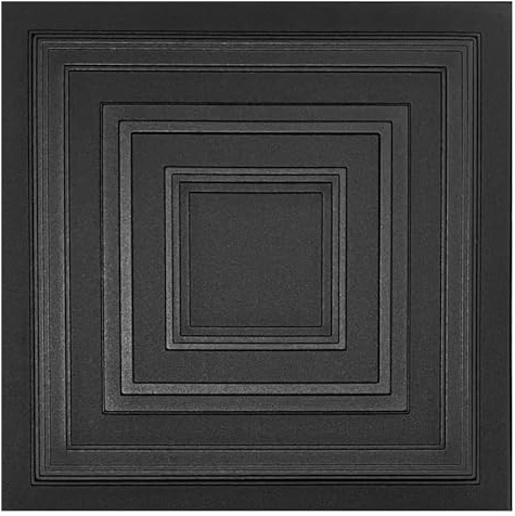 6 m² Lot de 24 panneaux 3D en polystyrène - 50 x 50 cm - Panneaux de plafond - Panneaux muraux - Décorations, plafonds - Revêtement mural - 2 à 3 mm d'épaisseur - polystyrène XPS 0831 - Noir