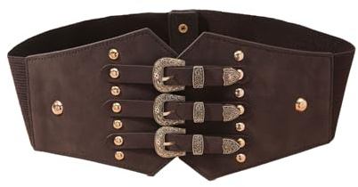 Lufdegim Cinturón Waspie para mujer, estilo medieval, cinturón elástico ancho para cintura vintage, disfraz de Halloween