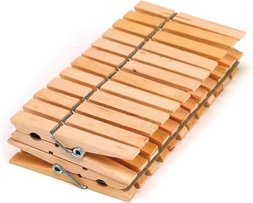 24 Mollette per bucato in legno, sostenibili, ecologiche, 9 cm