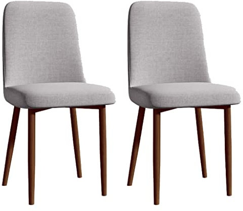 KUANGGE 2er-Set Esszimmerstühle, Moderne gepolsterte Esszimmerstühle im Bauernhausstil, gepolsterte Stühle mit Metallbeinen, Leinenstuhl, Moderne Beistellstühle für Wohnzimmer und Esszimmer (/Grau B