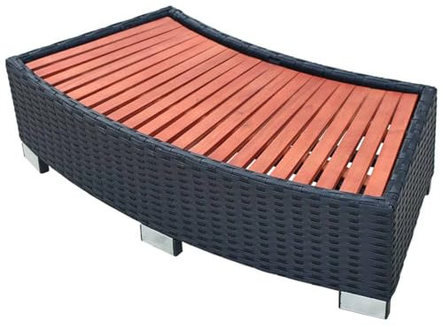 Homgoday Escalón para bañera hidromasaje Poli ratán 92x45x25 cm Negro
