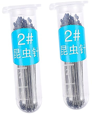 Cabilock 200pièces Aiguilles De Spécimen Acier Inoxydable Avec Fioles De Rangement Épingles Insectes Durables Antirouille Pour Collection Entomologie Et Observation