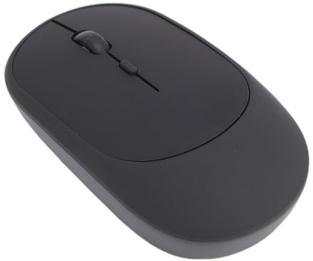 VBESTLIFE Mouse Inalámbrico, 2.4G y Bluetooth Dual Modo Ratón de Computadora Tranquilo Recargable con Receptor, 800-1600 dpi Ajustable (Black)