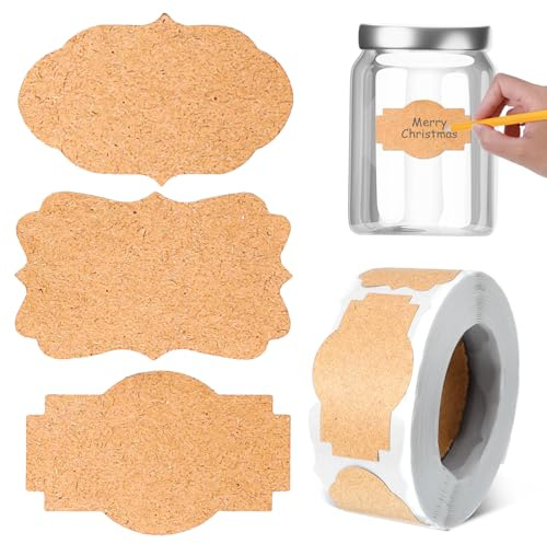 YUXMU 300 stycken etiketter klistermärken, 50 x 30 mm självhäftande klistermärken universella hushållsetiketter märkning presentklistermärken present dekor klistermärken för kontor kök flaskor (F55)