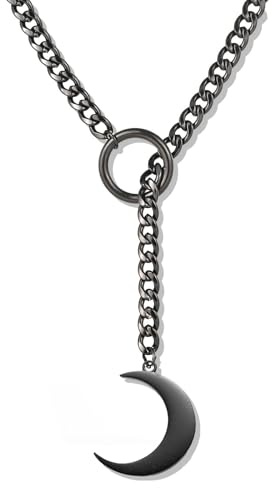 Slip Chain Necklace for Women Moon Black Goth Choker Y Gothic Jewelry