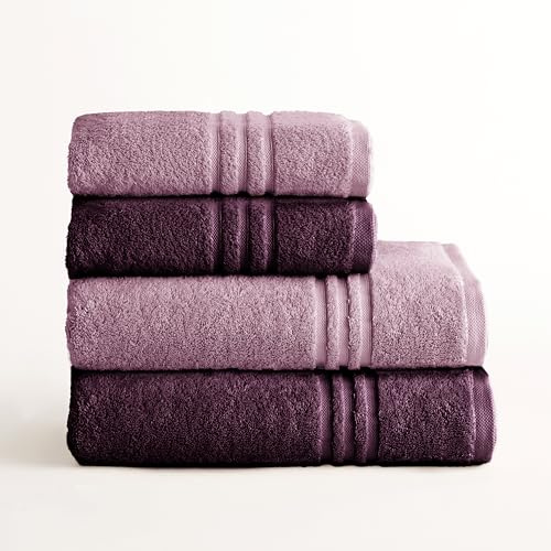 BOHEME Juego de 4 Toallas Premium Rosa-Violeta