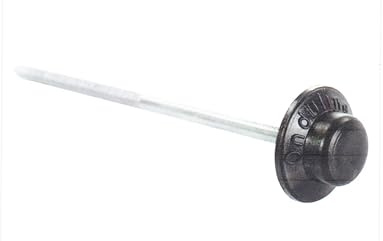 Nägel für Bitumenwellplatten - Onduline - Spezialnagel 2,8 x 65 mm - gerillter verzinkter Drahtnagel mit Kunststoffdichtung rund (10, schwarz)