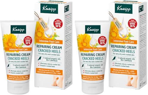 Kneipp Crema Talones Agrietados; Repara y Previene Grietas en los Talones; Regenera; Calma y Refresca; Aceites Naturales y Orgánicos; Urea; Pantenol; Olor a Naranja; 50ml (Paquete de 2)