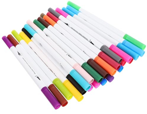Garneck Rotuladores de Acuarela Doble Punta para Colorear 24 Piezas en Colores Variados, Material Abs, Fácil de Usar para Pintura y Proyectos DIY
