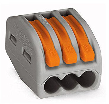 Wago 222-413 Classic Verbindungsklemme mit Betätigungshebel 3-fach 25 Stück