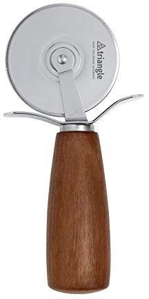 triangle 84 075 07 04_N Pizzaschneider Soul Nussbaum Ø 7 cm Made in Solingen/Germany professionelle Qualität Pizzarad Pizzaroller Professional Holz Walnuss