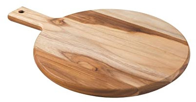 Tramontina - Tagliere rotondo in legno di teak, tagliere rustico, 40 x 30 x 1,8 cm tagliere o vassoio di formaggio/salumi/pane, per preparare/affettare/antipasto/pane/taglio/servire