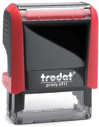 Trodat Printy 4911 – fuchsiapink – med personlig namnstämpel i önskad text – designa direkt online, adressstämpel eller textstämpel – 38 x 14 mm – 4 rader, högkvalitativ stämpel till superpris