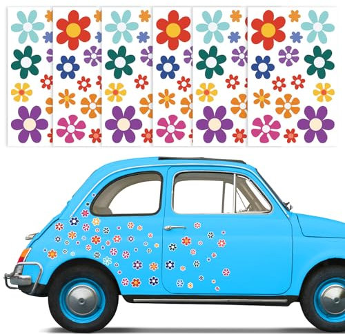 Cosysparks Daisy Blume auto dekoration aufkleber, 6 Blätter Auto Aufkleber Daisy blumen autoaufkleber blumen Daisy Aufkleber Blume Auto Dekoration Auto Körper Aufkleber(Farbe)