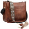 RAVUO Umhängetasche Damen, Weich PU Leder Handtasche Umhängetasche Mittelgroß Crossbody Bag für Frauen Schultertasche mit Zwei Verstellbar Abnehmbar für Tägliches Arbeiten, Einkaufen,Braun
