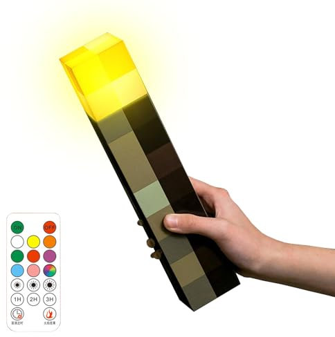 HLMNAKE 28cm LED Fackel Wall Lampe V2 mit Fernbedienung, 8 Farben & Flammeneffekt- Sound Licht Simulation, Einstellbare Helligkeit, zeitgesteuert