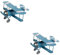 Operitacx 2St Modellflugzeug Spielzeug Schreibtisch- Doppeldecker-Modellstatue Wohnkultur Modelle schmiedeeiserne Flugzeuge Retro-Flugzeug- Metall schmücken Segelflugzeug