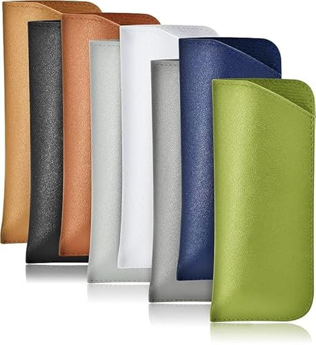FZSECRIU 8 Stück Brillenetui Weich, Brillentasche，Sonnenbrillen Etui，Sunglasses Case，Brillenetui Flach，Brillenetuis für Damen，Glasses Case