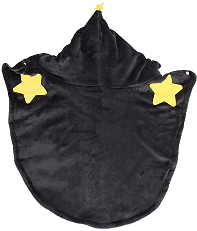 Sunicon Mantello in Pile per Cani, Cappotto Caldo con Cappuccio in Flanella, Nero, M