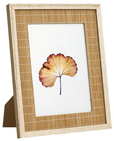 SUMGAR Marco de fotos de 5 x 7 pulgadas, marco de fotos de madera de ratán bohemio, marco de flores prensadas para colgar en la pared, escritorio, boda, familia, amigos, cumpleaños, regalos de Navidad